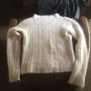 White angora pullover sweater